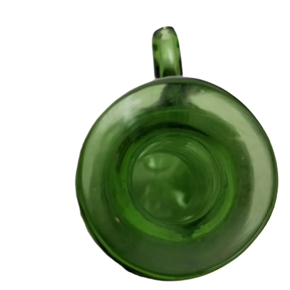 Italian Green Glass Wine Decanter Ice Chamber Cork Stopper 13in Barware